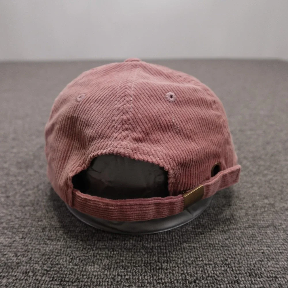 Atomicchild Hat Cap Strap Back Mens One Size Pink Corduroy Peace Patch Baseball